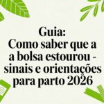 Guia: como saber que a bolsa estourou – sinais e orientações para parto 2026